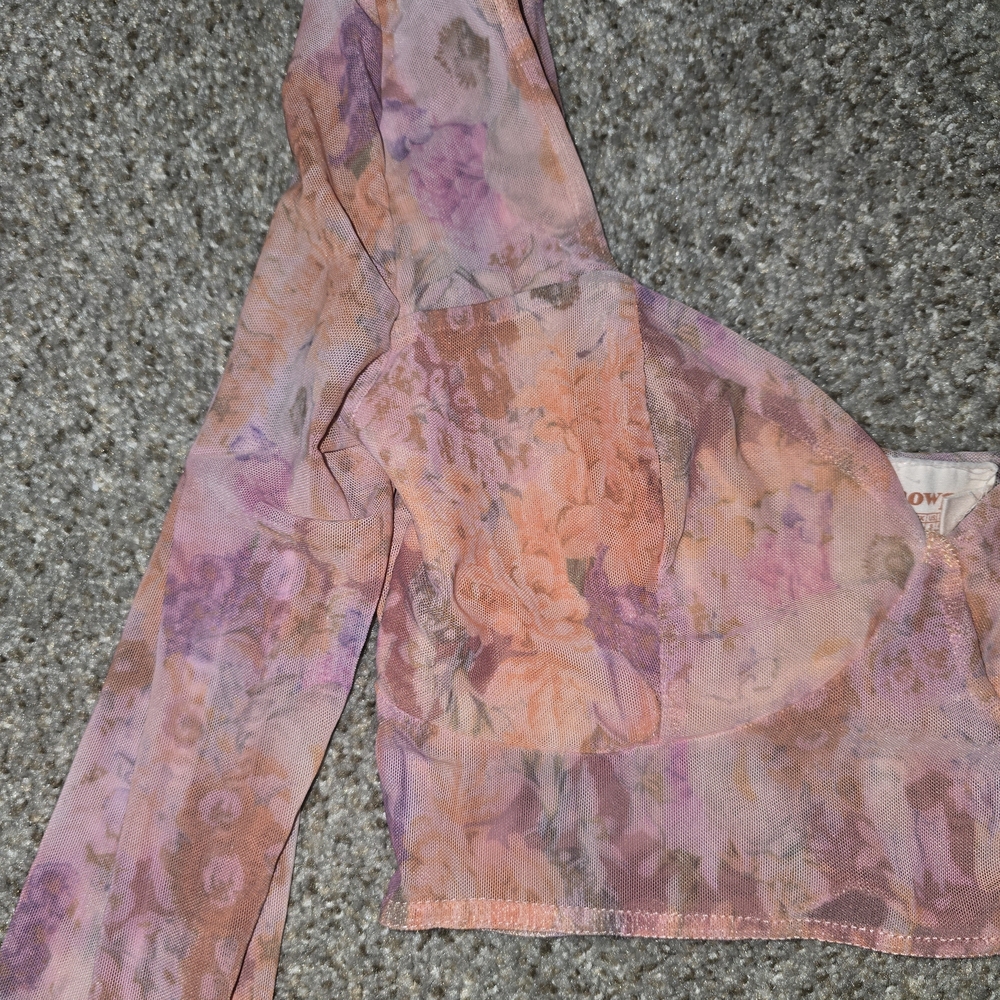 Women's Showpo Eye On You Crop Top In Atomic Tangerine Floral Size 8 - Picture 5 of 7